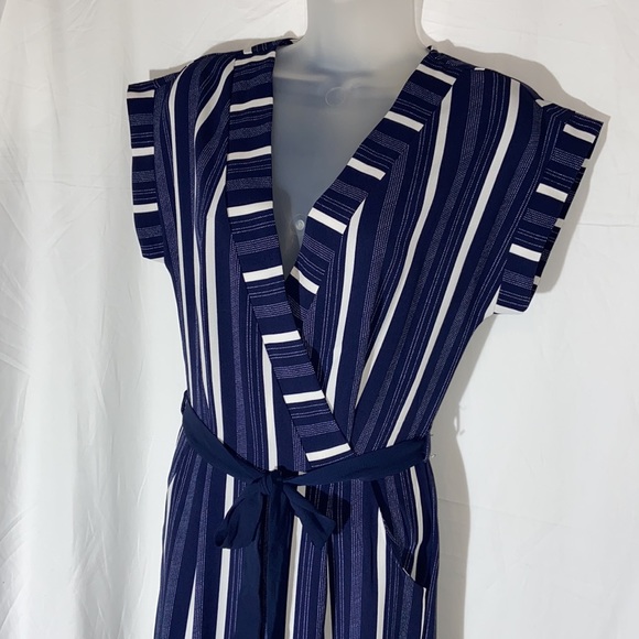 Monteau Navy and White Horizontal Strip Jump Suite NWT. Small - Picture 7 of 11